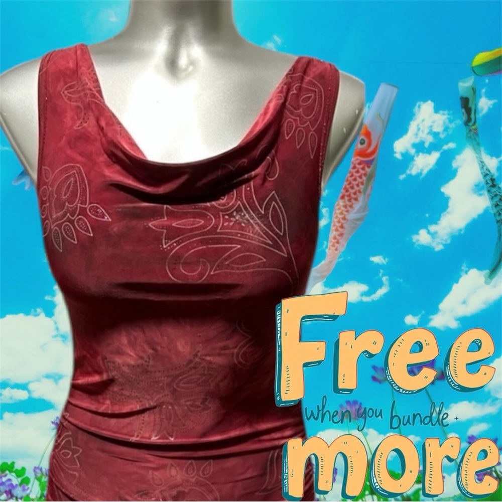 Free 💎Vintage Suzy Sheir Long Ruched Sleeveless Top